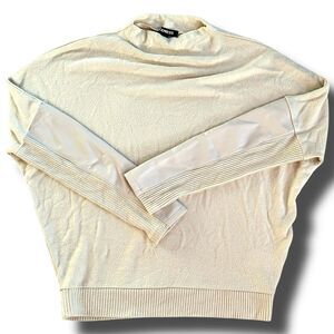 Express Mock Neck Sweater with Faux Leather Dolman Sleeves size XS